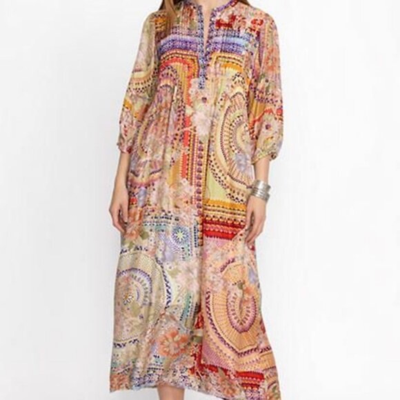 Johnny Was Garden Mosaic Tile Britta Dress - Picture 1 of 7